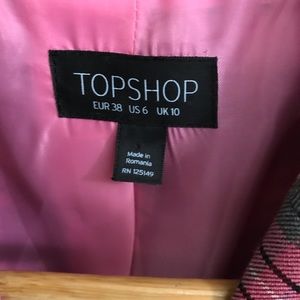 Topshop Jackets & Coats - Topshop pink plaid blazer size 6 Topshop Jackets & Coats - Topshop pink plaid blazer size 6